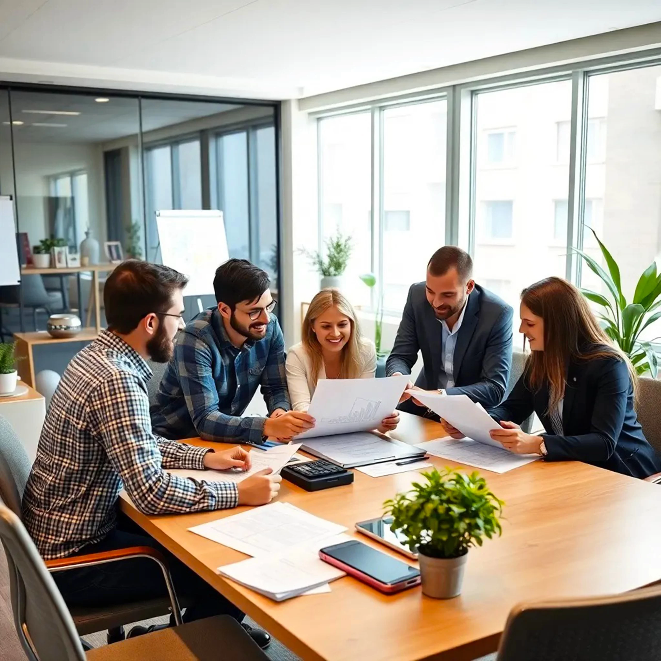 group-people-working-out-business-plan-office